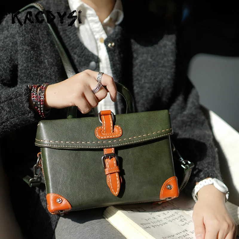 Ручная работа оригинальная натуральная воловья кожа маленькая сумка для