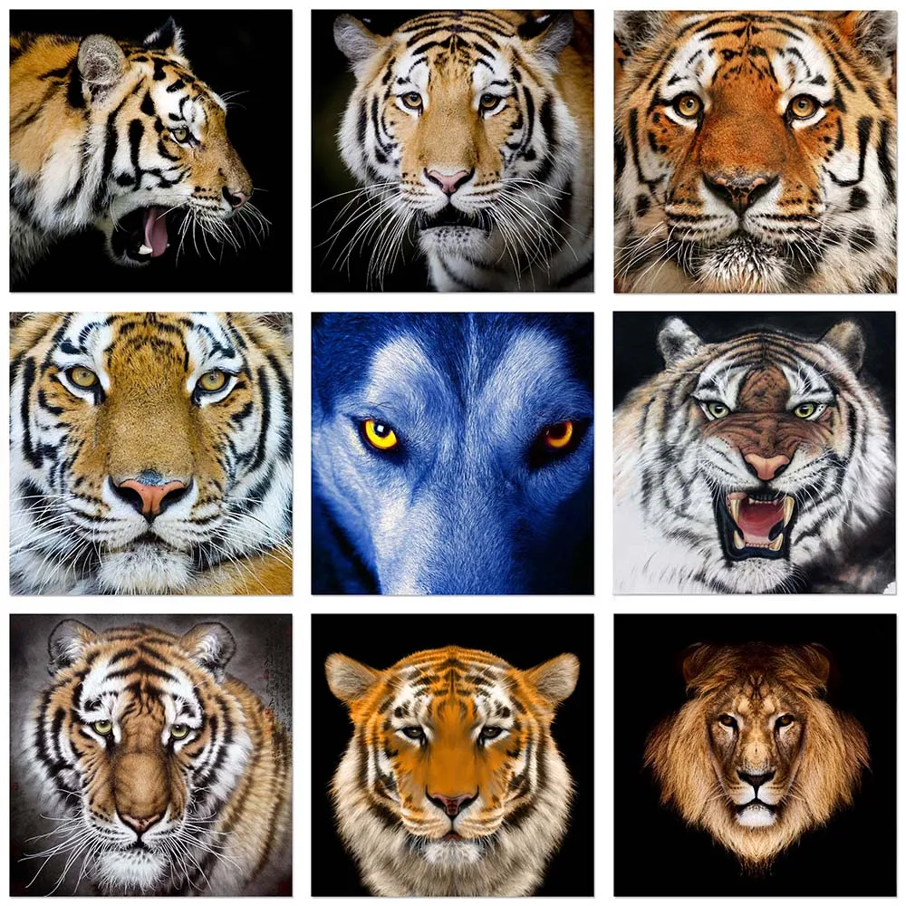 

Алмазная 5D картина «сделай сам», полное Алмазная вышивка с животными, тигром, волком, мозаика для домашнего декора, подарок