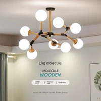 nordic lamp creative living room lamp modern simple solid wood atmospheric molecular lamp household log magic bean lamp