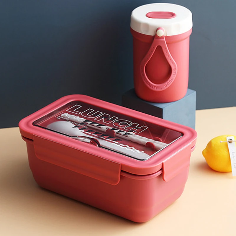 

Lunch Box Portable Microwave Japanese Style Food Container Leakproof for Kids With Tableware With Compartments Bento Box Lunch