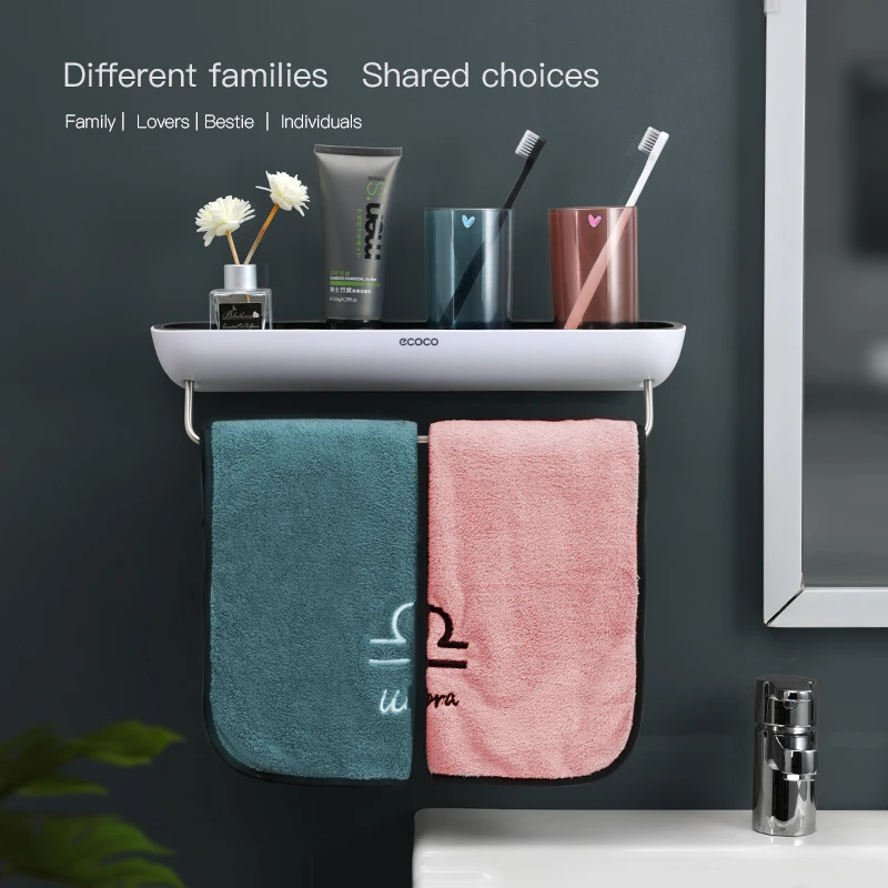 Полка для ванной комнаты с держателем полотенец крючком держатель шампуня