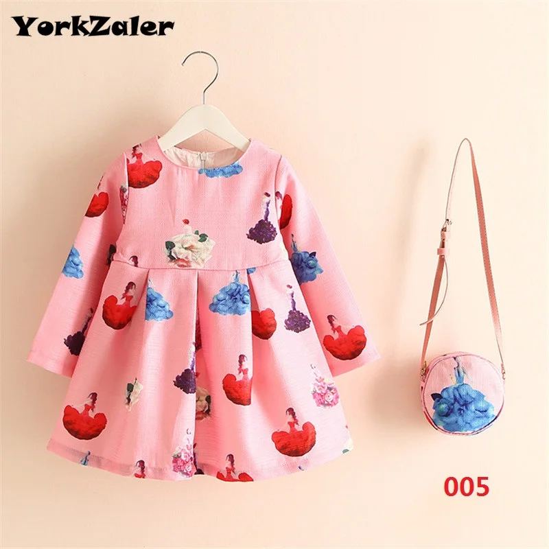 Летнее платье для девочек с сумочкой принцессы Новинка милая детская одежда