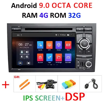 DSP ips 4G 64G 8 CORE 2 Din Android 9 Автомобильный мультимедийный dvd-плеер gps для Audi A4/S4/RS4/B6/B7/SEAT/Exeo автомобильный Радио стерео DVR obd2 - Цвет: 4G 32G IPS DSP