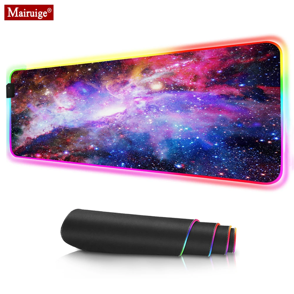 

Gaming Mousepad Universe RGB Fog Space Starfield Nebula Large Mat MousePad Computer Mat Best Game DIY Custom Knife Strike