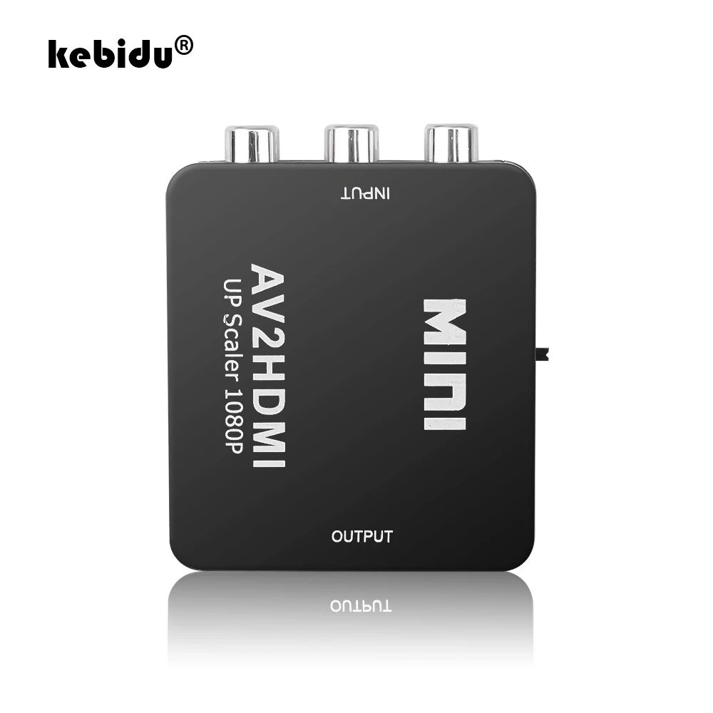 Преобразователь сигнала с AV на HDMI AV2HDMI RCA 1080P поддержка NTSC PAL выход для ТВ VHS VCR DVD|av to