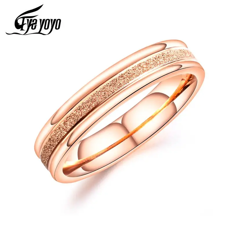 Женское кольцо из титановой стали EyeYoYo простое маленькое розового золота|Кольца|