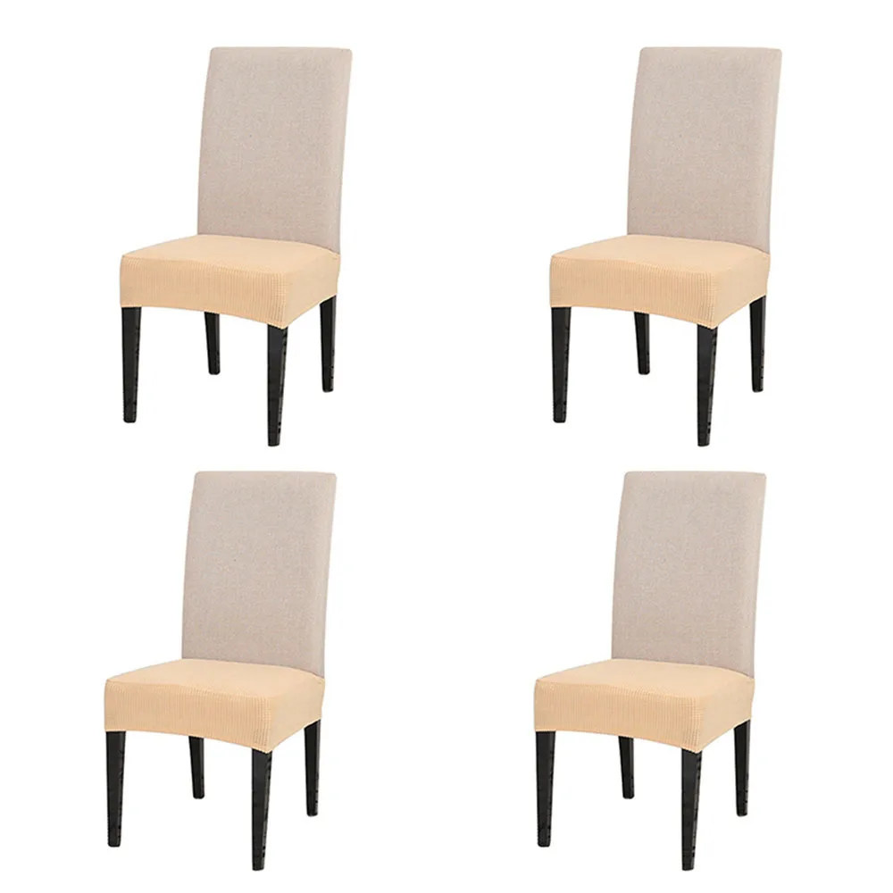 4pcs Cream color 6 шт/4 шт/1 шт растягивающийся стул ширина стула чехлы на автомобильные сиденья Чехол Чехлы для подушек кресла для столовой - Цвет: 4pcs Cream color