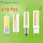 =(K)= 10 шт.лот COB LED G9 E14 G4 лампа с регулируемой яркостью 3 Вт 5 Вт 7 Вт 9 Вт DC 12 В AC 220 В лампочка G9 LED G4 COB лампочка для прожектора люстры