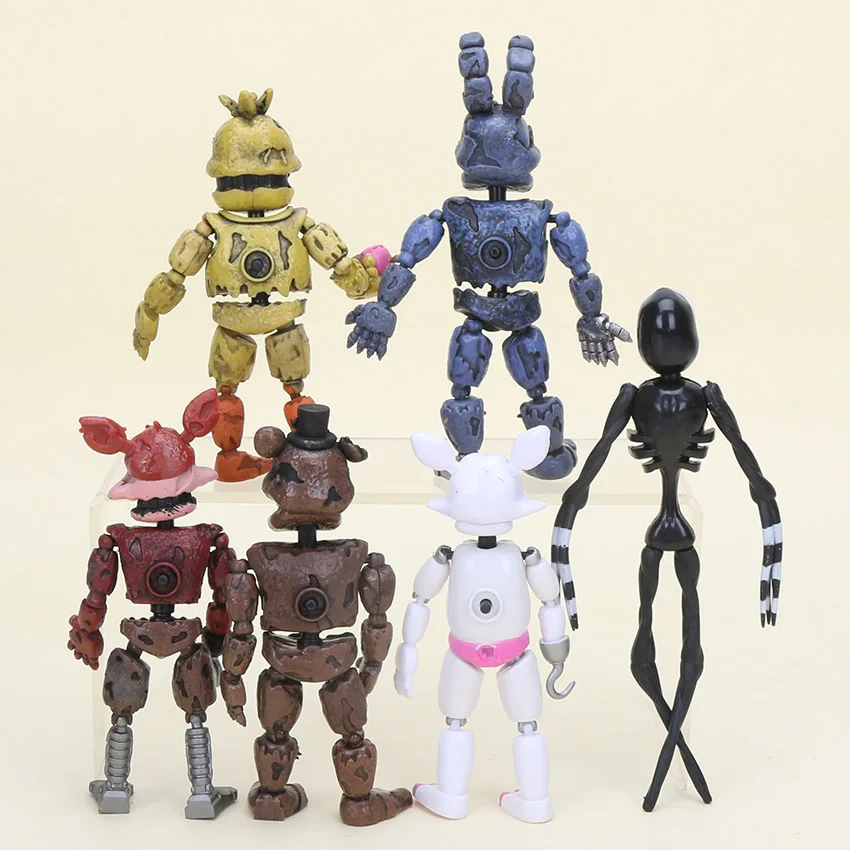 Figuras de acci&oacute;n de Freddy, conjunto de 6 unids/set de articulaciones m&oacute;viles, juguetes en miniatura de PVC-1