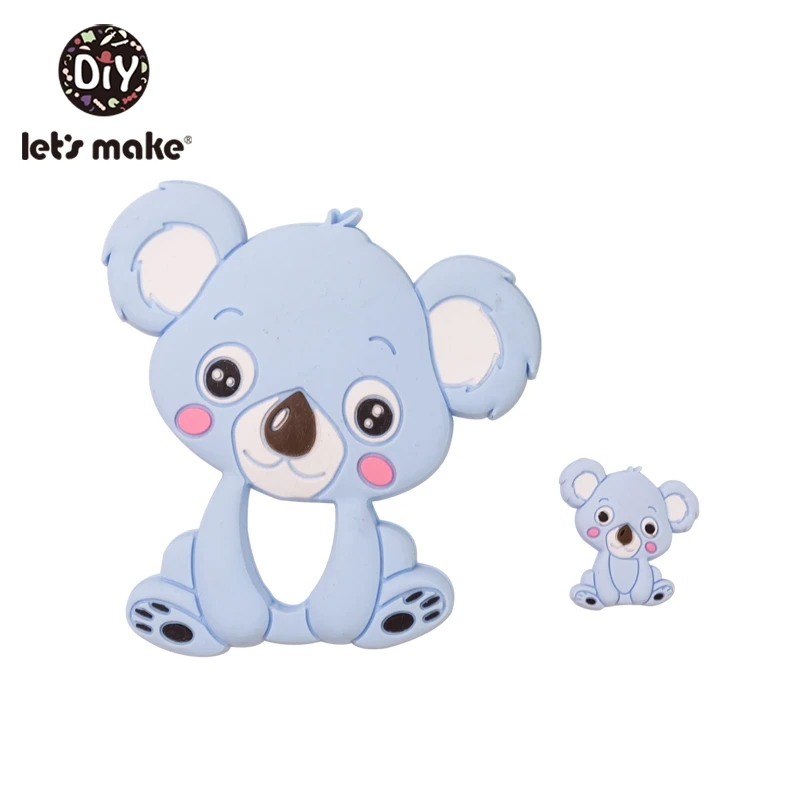 koala4 Let's Make 2 шт./компл. силиконовый Прорезыватель для зубов малышей игрушки Diy Аксессуары для колясок для соски с цепочкой, Еда Класс игрушки Детский Прорезыватель для зубов - Цвет: koala4