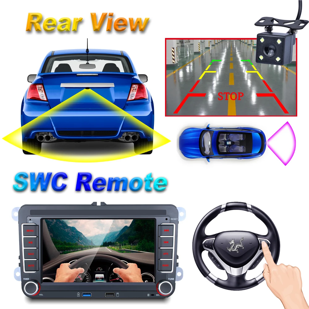 7 дюймов Android 2 Din Автомобильный Радио мультимедийный плеер GPS стерео для Volkswagen Passat