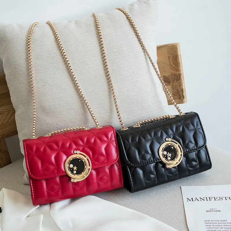 

Sac Valentine's Day Crossbody Bags For Women Spring Chain Clutch Small Handbag PU Leather Shoulder Bag 2021 Star Moon Sun Bolsas