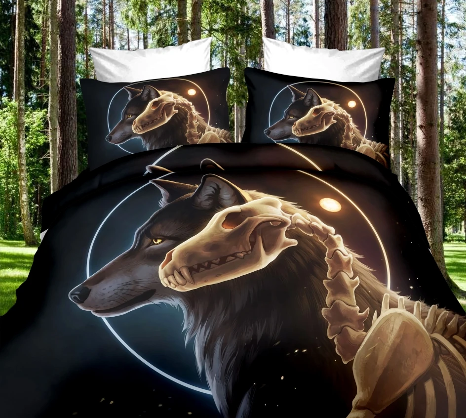 

Комплект постельного белья для собак, односпальный Комплект постельного белья с биркой в виде льва, волка, полноразмерный комплект для детской комнаты, комплект из двух предметов для спальни, 007