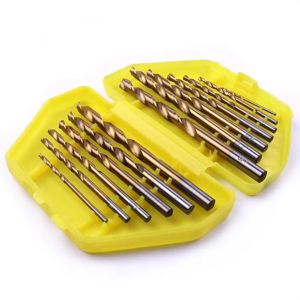 13 шт. сверло быстрорежущей стали с титановым покрытием набор сверл круглым