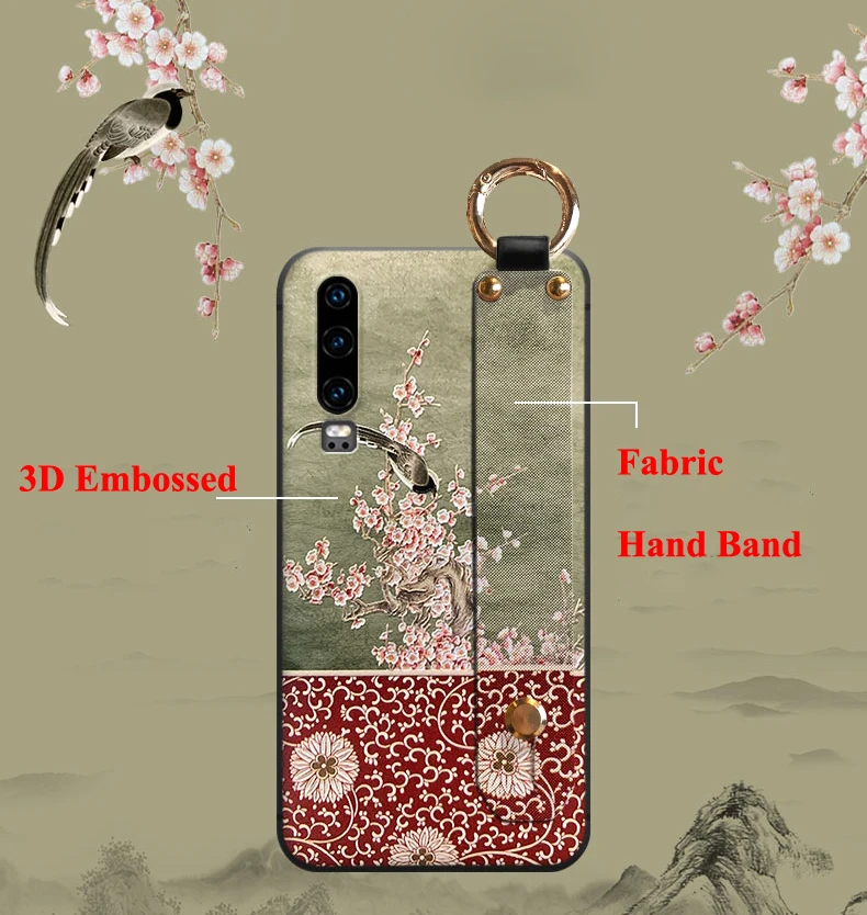 3D рельефный чехол для huawei Коврики 30 20 Pro Lite 20X P30 P20 Nova 5T 3e 3i Honor V30 20 9X 8X Max 7X 7C 10 Крышка наручный ремень Funda