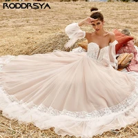 vintage wedding dresses 2021 puffy sleeve strapless best bridal gown with lace formal party gown split sleeves vestido