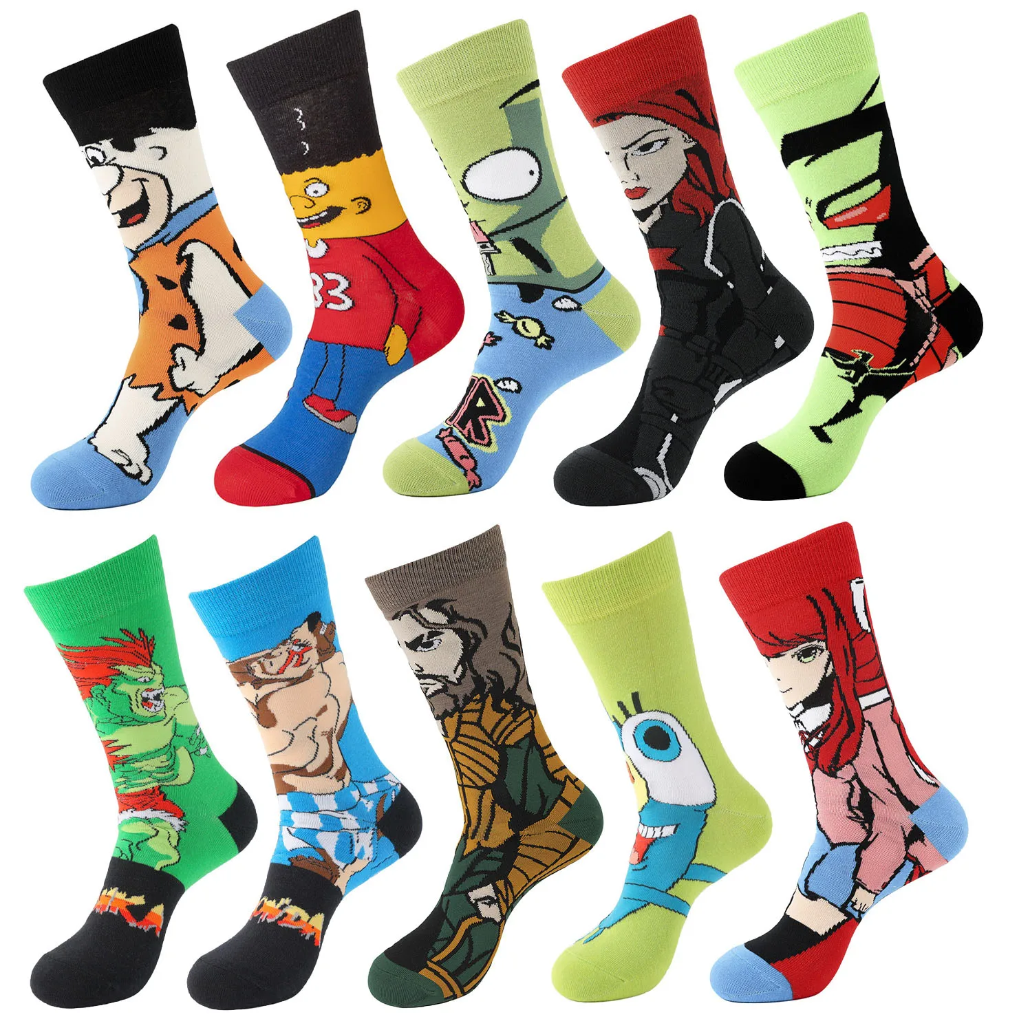 

Hip Hop Fashion Anime Socks For Men Women Street Style Cartoon Novelty Funny Calcetines Skateboard School Party Festival Gift