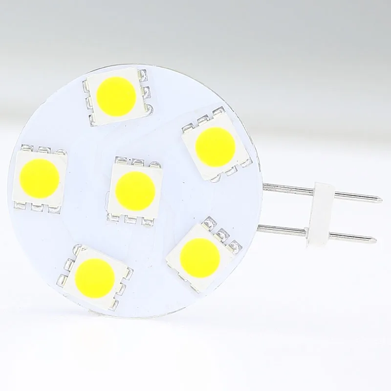 20 шт./лот LED G4 свет 12VDC 12VAC 6 светодиодов SMD 5050 с регулируемой яркостью белый теплый 1