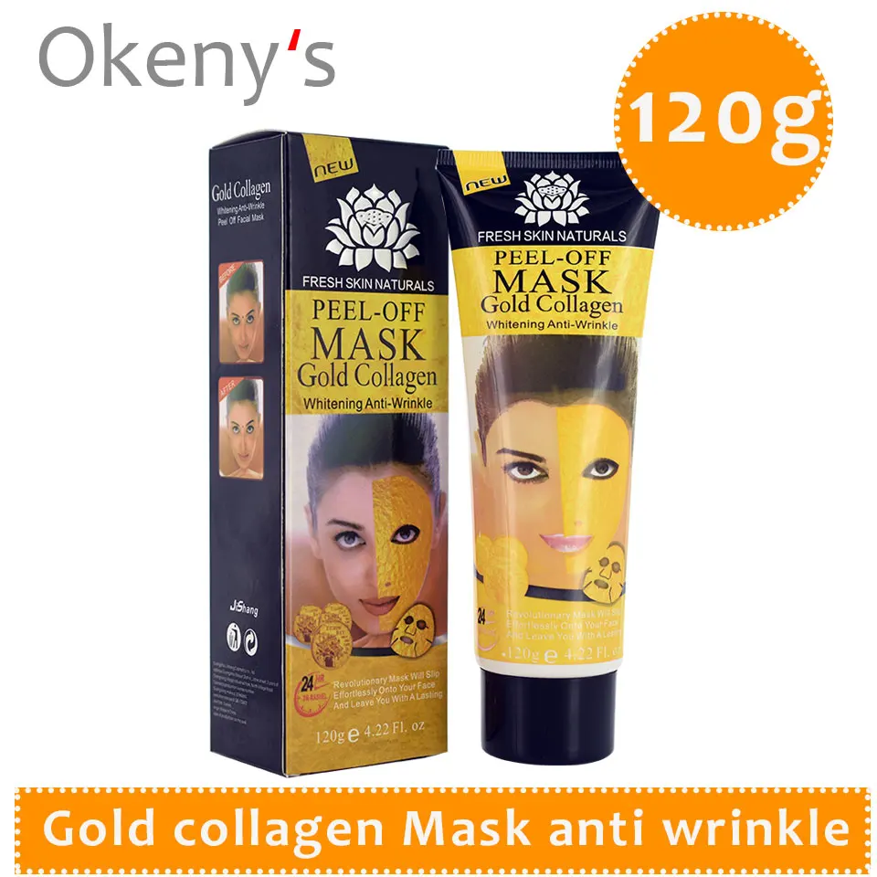 24K Золотая коллагеновая отшелушивающая маска для лица пудра против старения