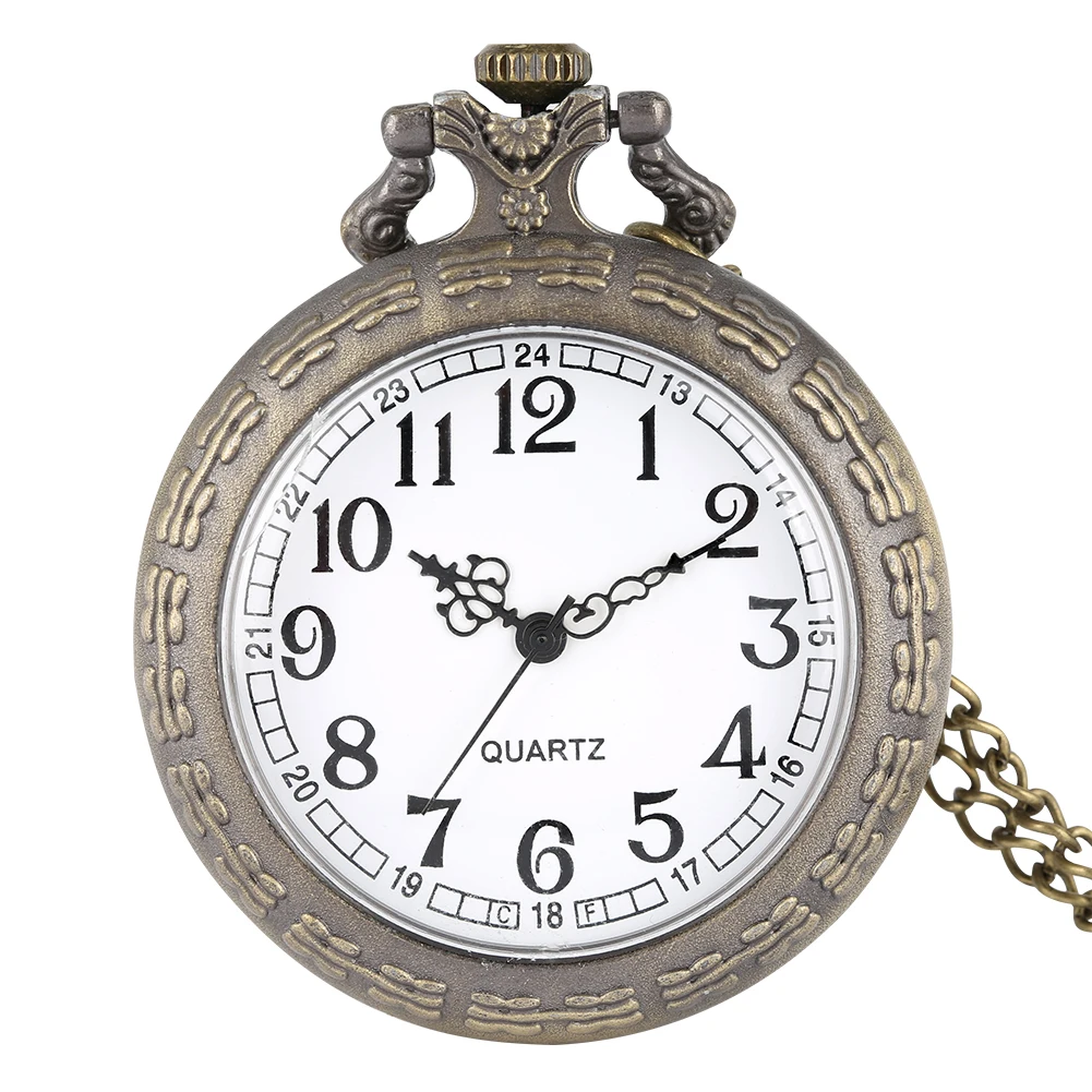 

Карманные кварцевые аналоговые часы с арабскими цифрами в стиле стимпанк без крышки, Подвесные часы для мужчин и женщин, Подарочные часы с ц...