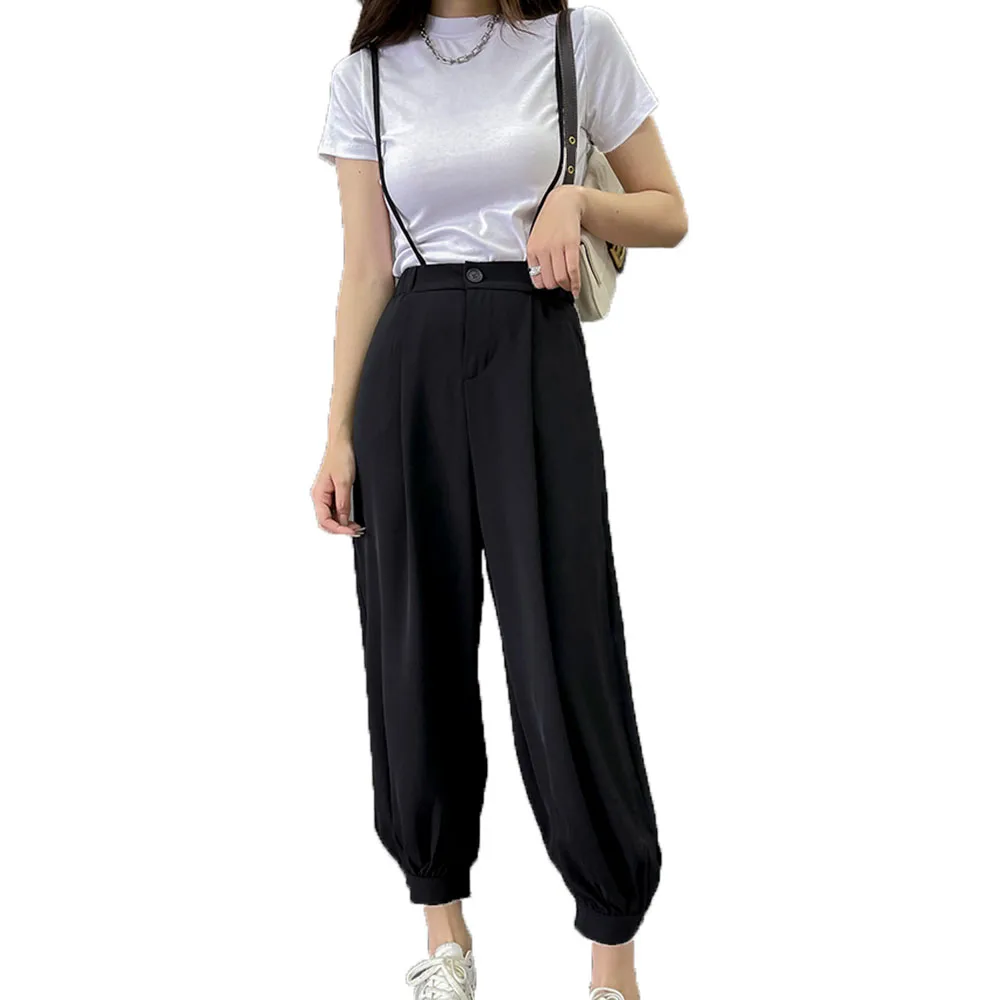 

Jumpsuit 2021 New New Style Plain Pants Switching Casual Ladies Fashion Wearing Thin High Waist All-in-one Summer Wear