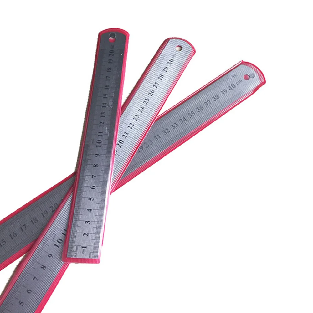 

3Pcs Stainless Steel Ruler Metal Ruler for Engineering School Office Drawing 20cm/30cm/40cm