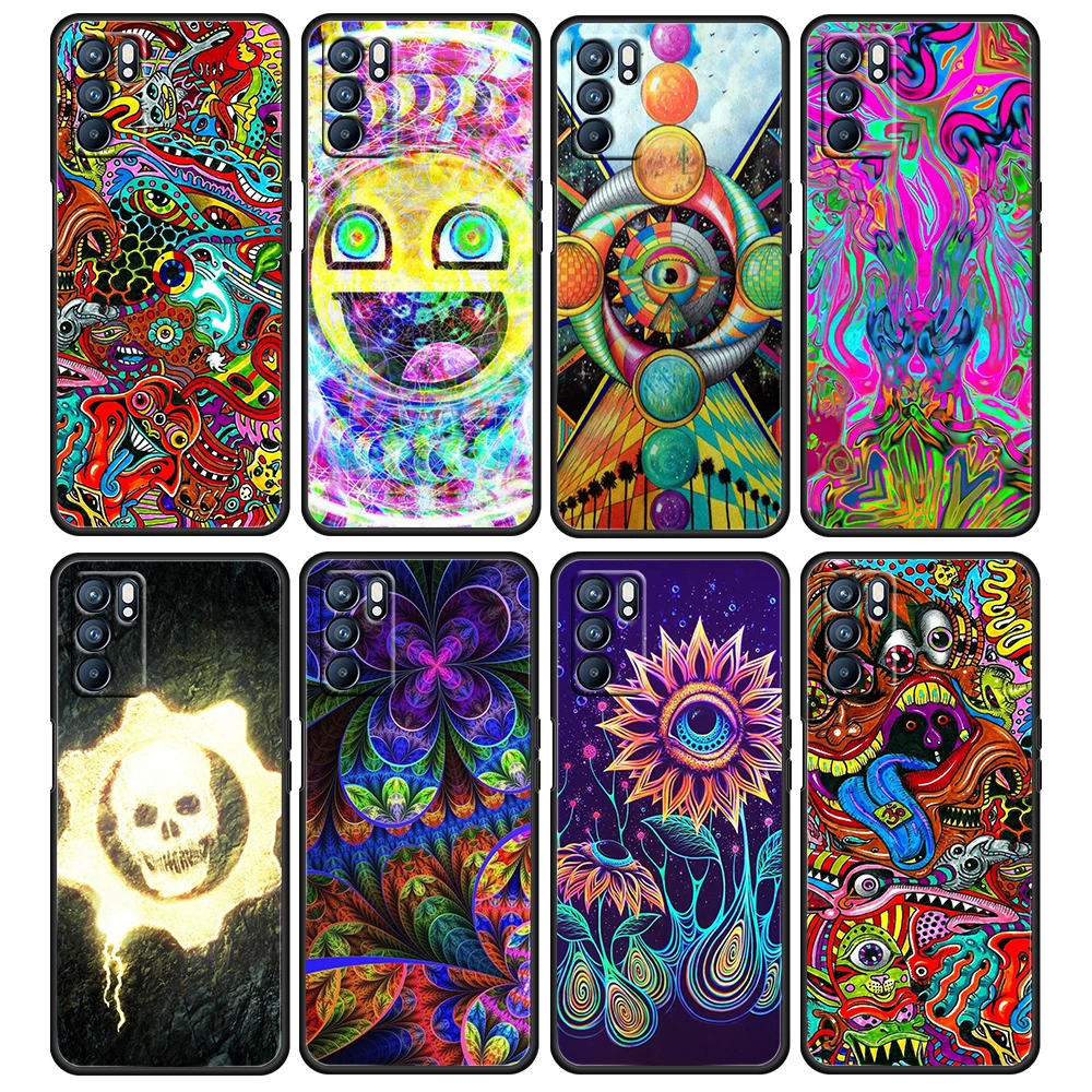 

Oil Painting Art World For OPPO Reno 6 5 4 3 2 2Z 2F Z 4F 4SE 4Z 4G 5G Pro Plus Lite Silicone Black Phone Case Cover