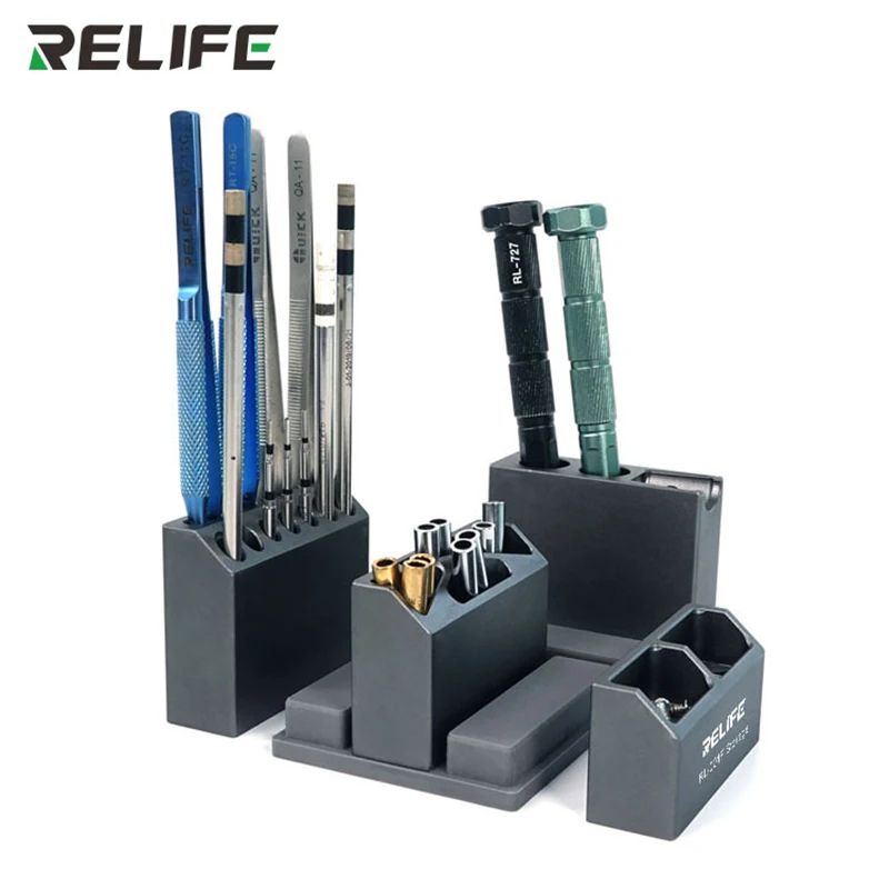relife rl 001f storage box mobile phone repair tool parts tweezers screwdriver screw parts organizer aluminum alloy storage rack free global shipping