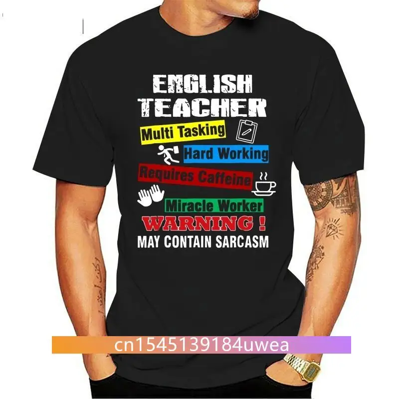 

English Teacher Gifts Funny Skill Teaching Shirt Men's T-shirts summer winter Style Fashion Swag Men T Shirts. coat clothes tops