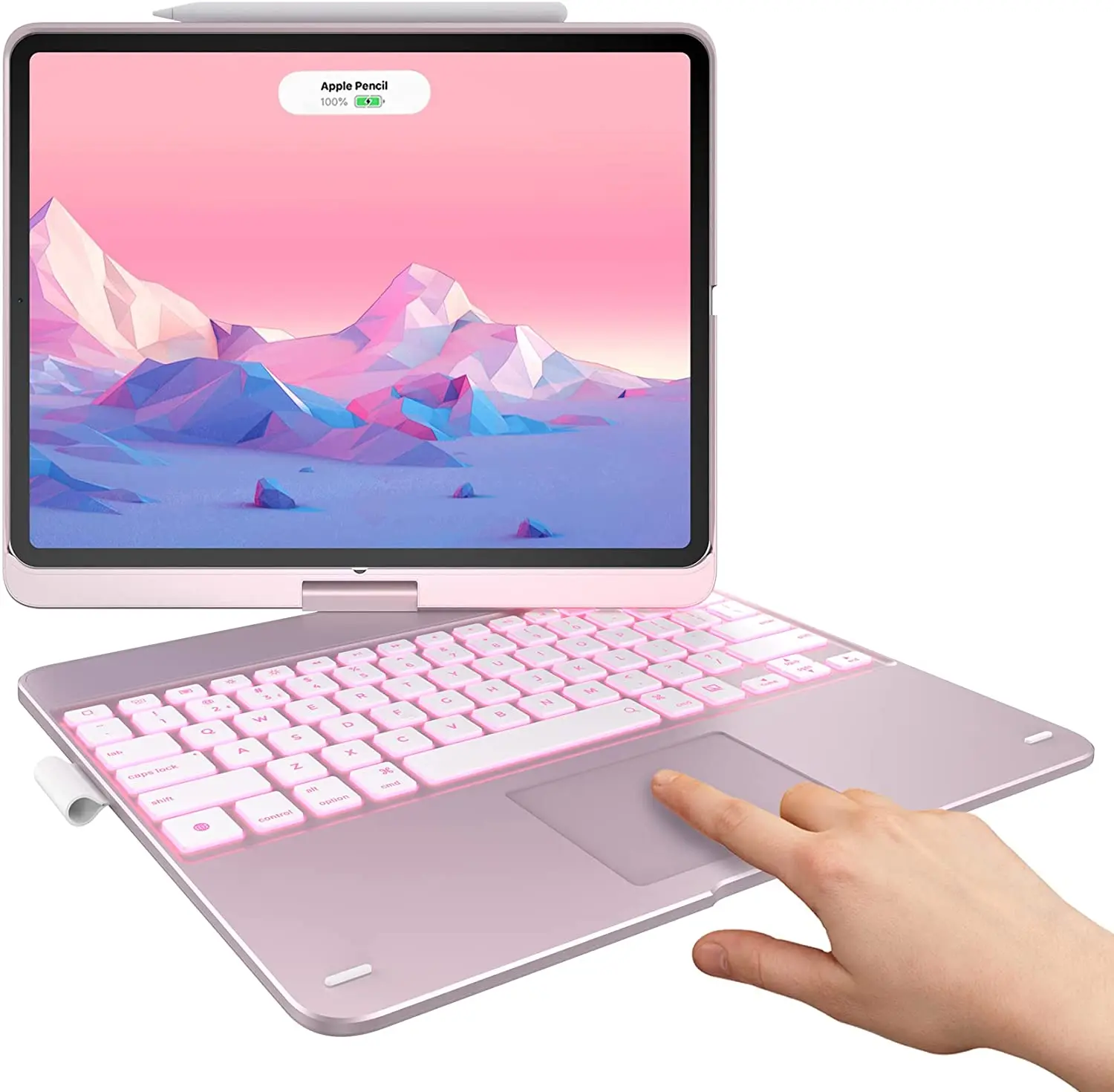 

Чехол CatGenera Typecase Touch iPad Pro 12,9 2021 с клавиатурой и трекпадом, волшебный стиль клавиатуры, умные клавиши с подсветкой, 360