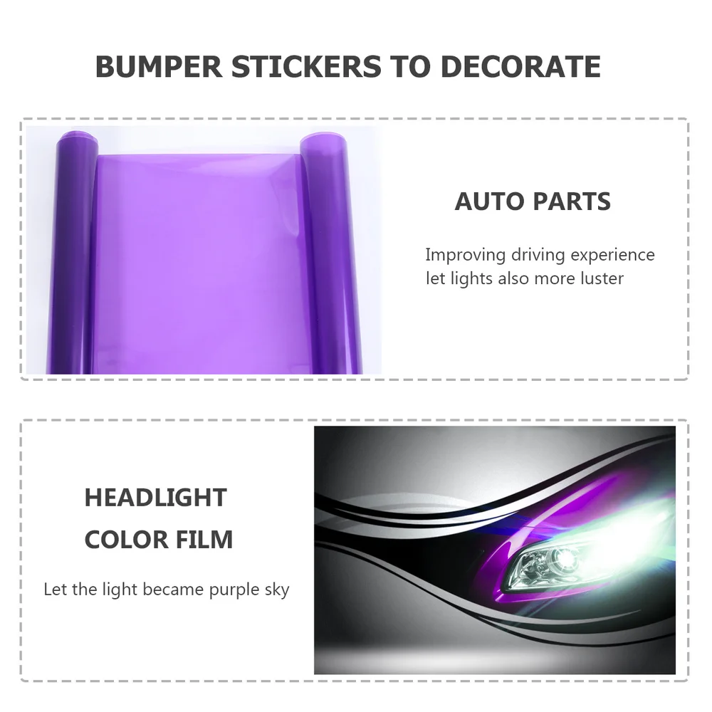 

30 120CM Self Adhesive Headlights Tail Lights Fog Lights Tint Vinyl Film (Purple)
