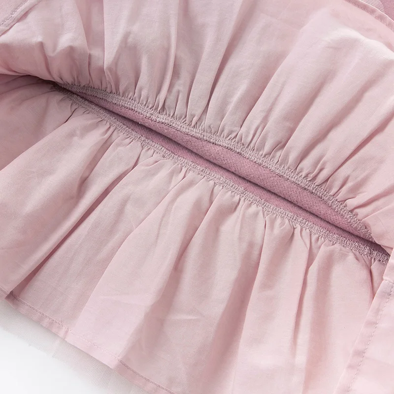 

DBZ14782 dave bella autumn baby girl's cute cartoon print mesh dress children fashion party dress kids infant lolita clothes