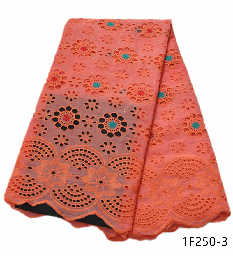 Африканская вышитая хлопчатобумажная сухая кружевная ткань 2020