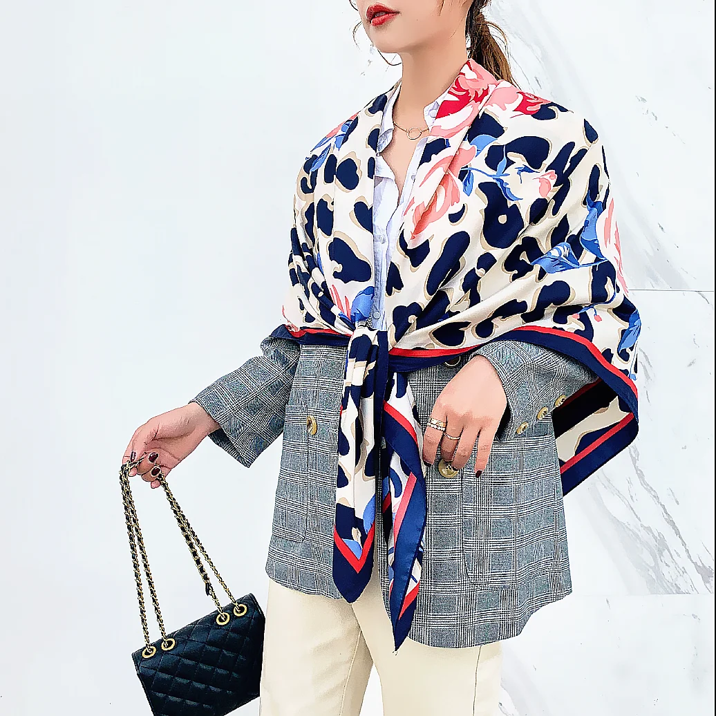 130 см роскошный новый Леопардовый розовый женский модный саржевый декоративный