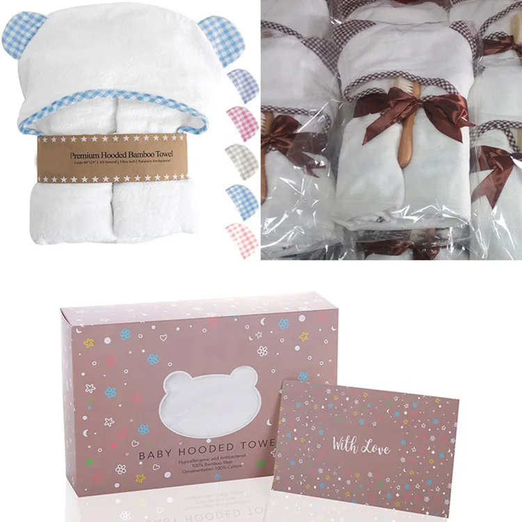 Банное полотенце для новорожденных накидка из хлопка с капюшоном впитывающий