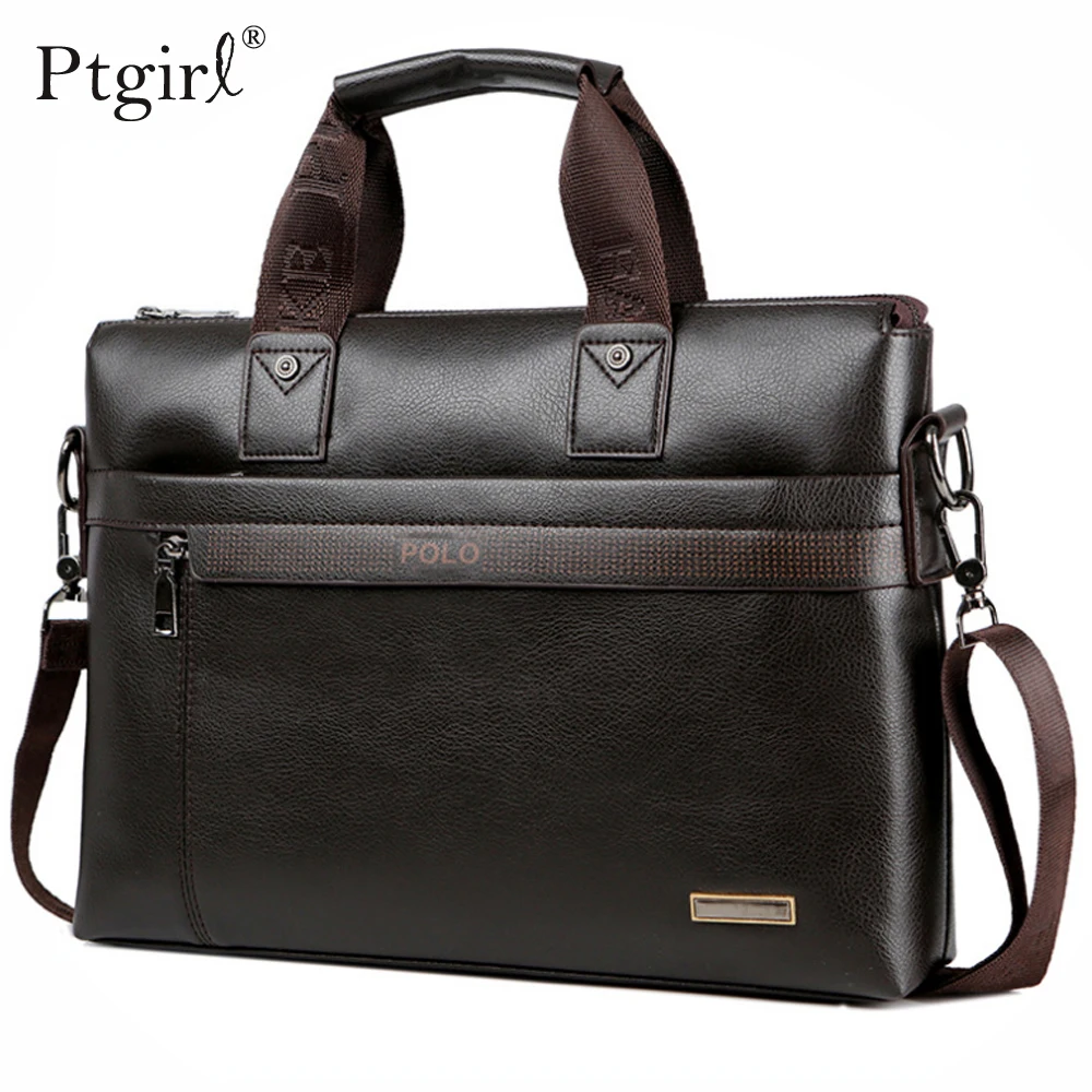 

Модный Простой деловой мужской портфель в горошек от известного бренда, кожаная сумка для ноутбука Ptgirl, повседневная мужская сумка, сумки н...