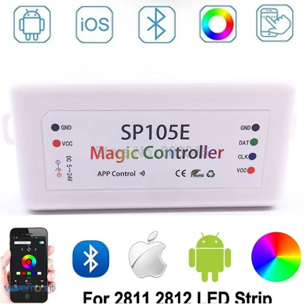 DC5-24V 2048 Пиксели SP105E Bluetooth RGB светодиодный пиксельный контроллер для WS2811 WS2812B SK6812