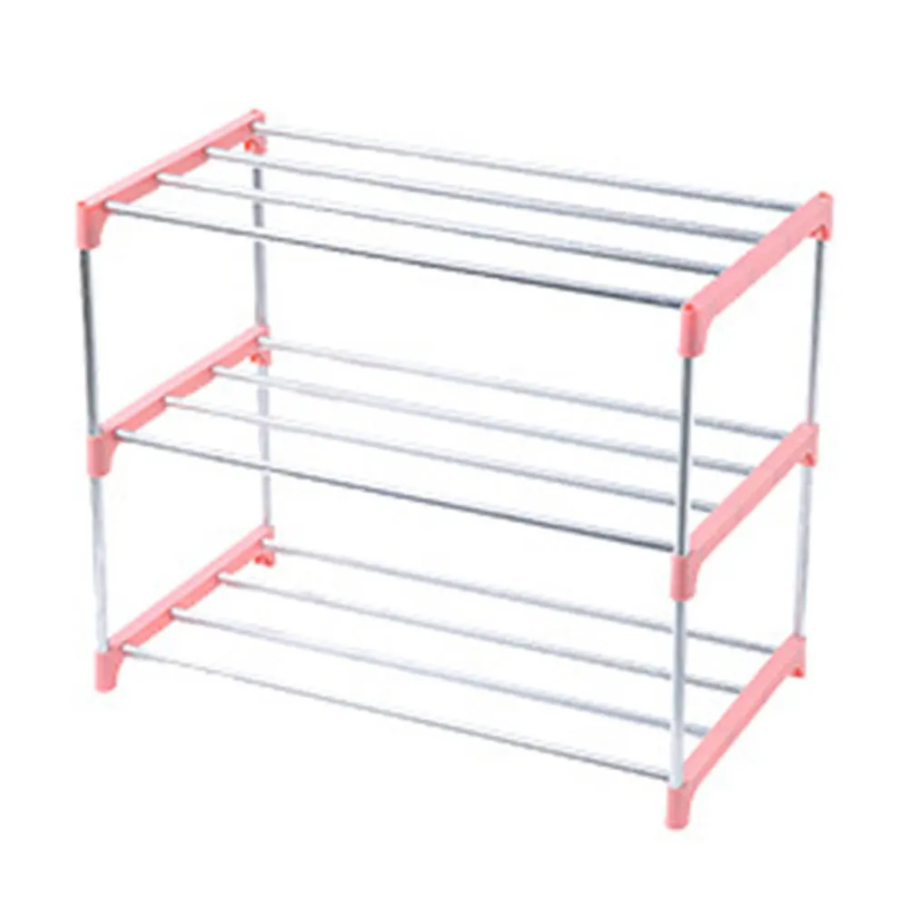 Pink 3 Tiers 3/4 ярусов, штабелируемый стеллаж для обуви, экономия пространства, башня для обуви, шкаф для хранения, органайзер для обуви, полка для хранения прихожей, FPing - Цвет: Pink 3 Tiers