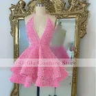 Женское платье с открытой спиной, черное платье принцессы с лямкой на шее, 2021