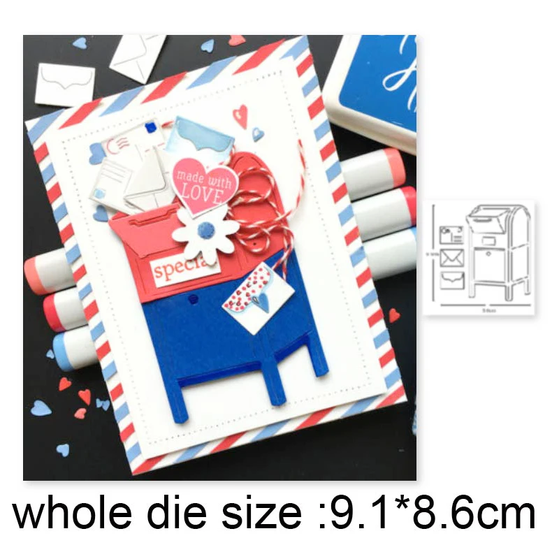 

Mailbox Mail Word flowers Ornament Metal Cutting Dies For DIY Scrapbooking Album Cards Crafts Embossing Dies