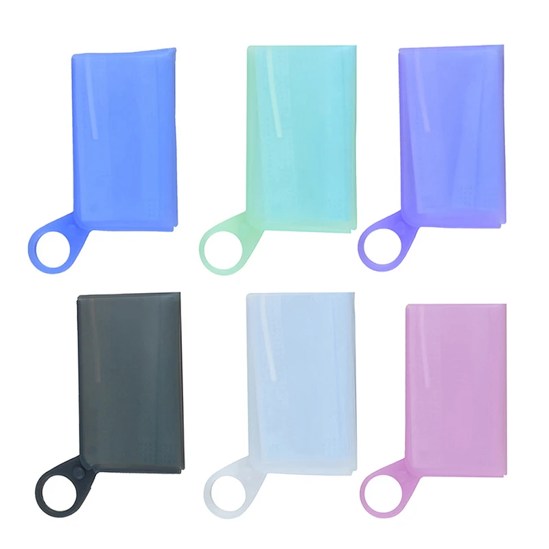 

Reusable Portable Face Mask Storage Folder Silicone Organizer for Disposable Mask Container Foldable Recycling Mask Holder