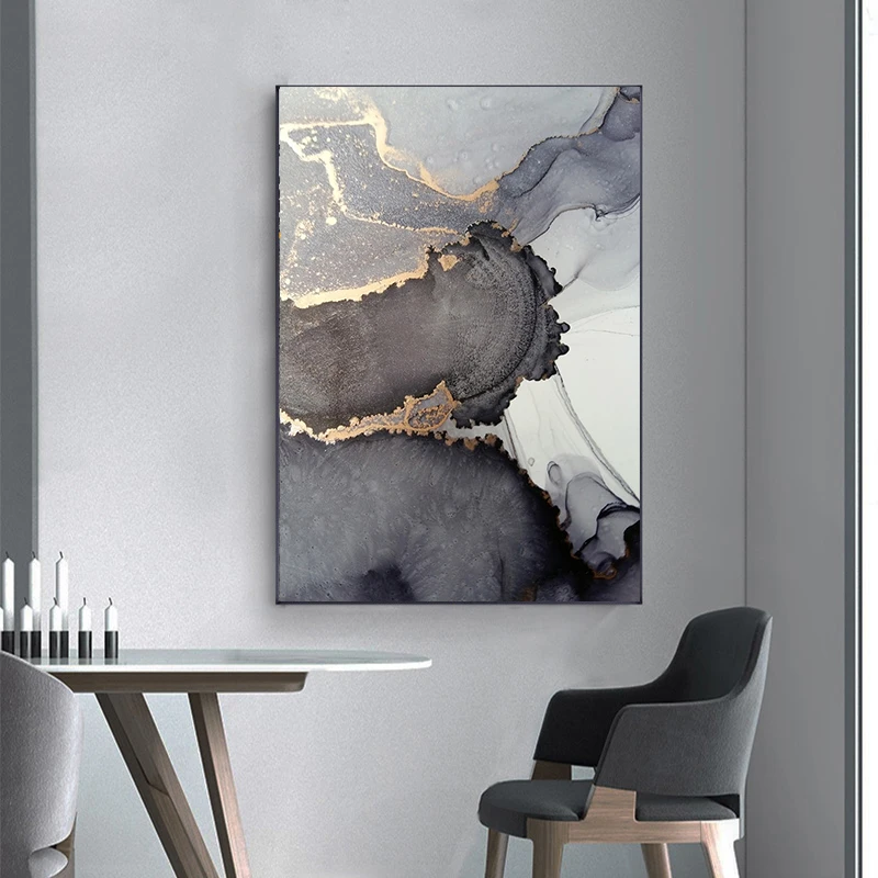 2021 абстрактная черная роскошная картина на холсте акварельная домашний декор