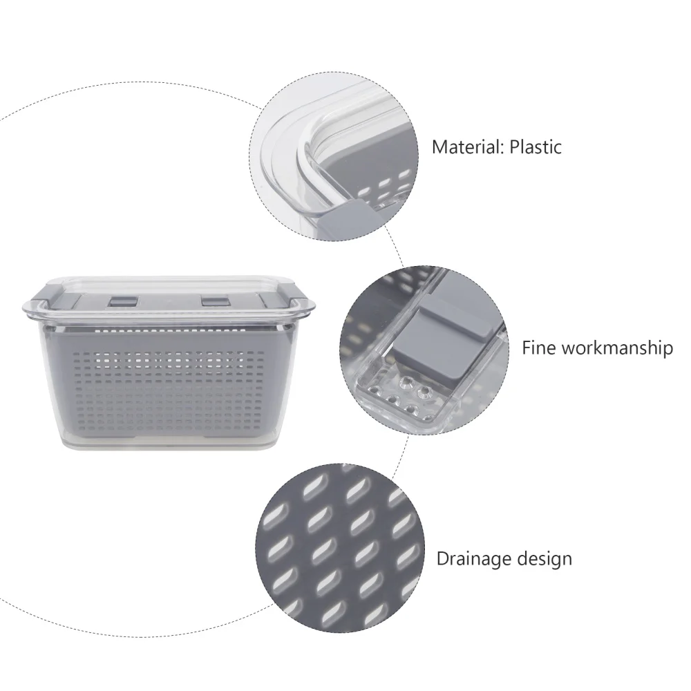 

1pc Fresh Box Multipurpose Preservation Box Vegetable Fruit Drainage Box