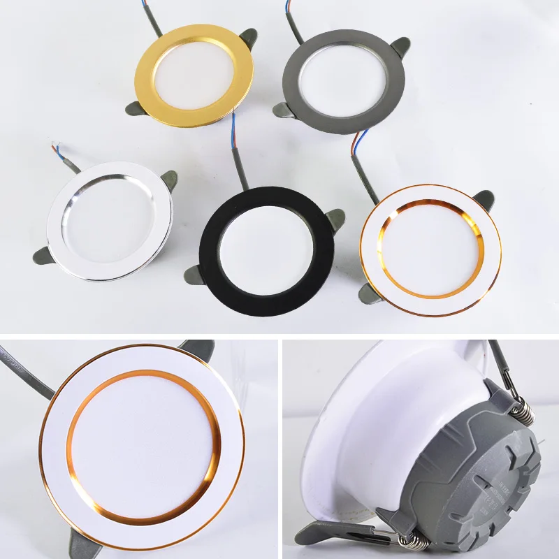 

OK-B 10Pcs Downlight LED Natural/Warm/Cold White 5W 3W Downlights 220V 240V Silver Indoor Round Recessed Lighting LED Spotlight