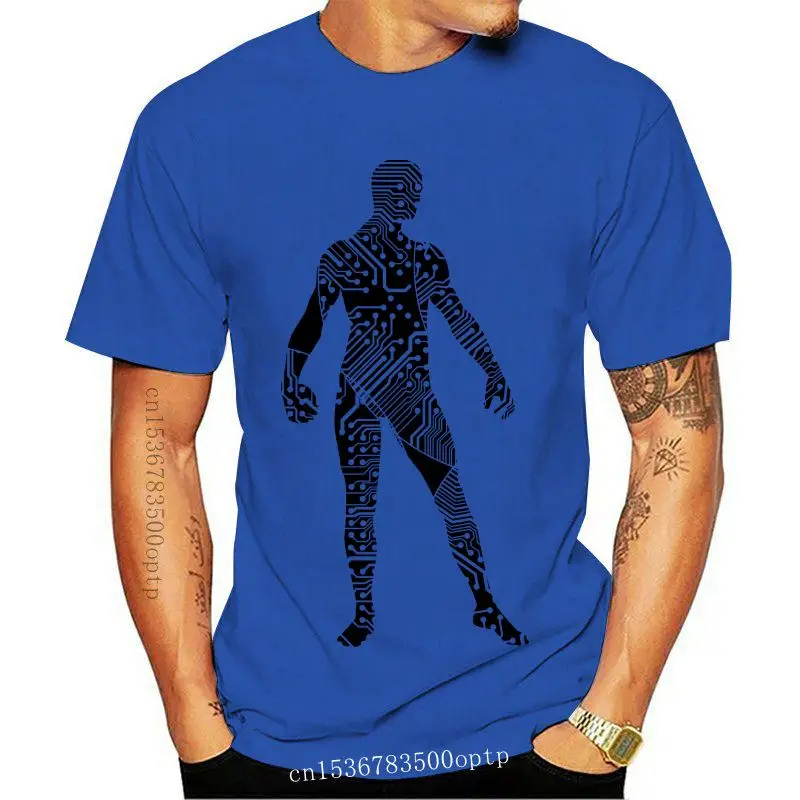Новая мужская футболка с изображением человеческой печатной платы|Мужские