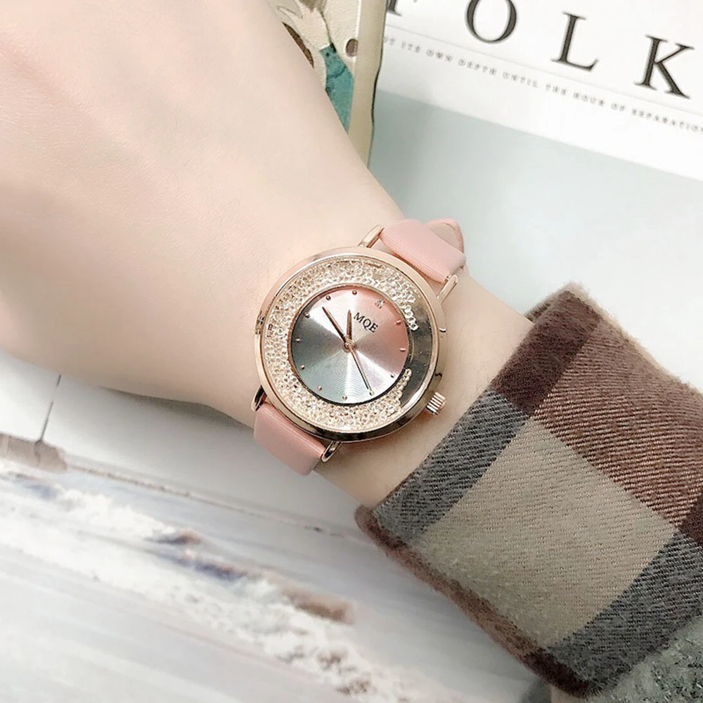 Звездное небо женские часы платье Леди Блестящий поворот стразы элегантный