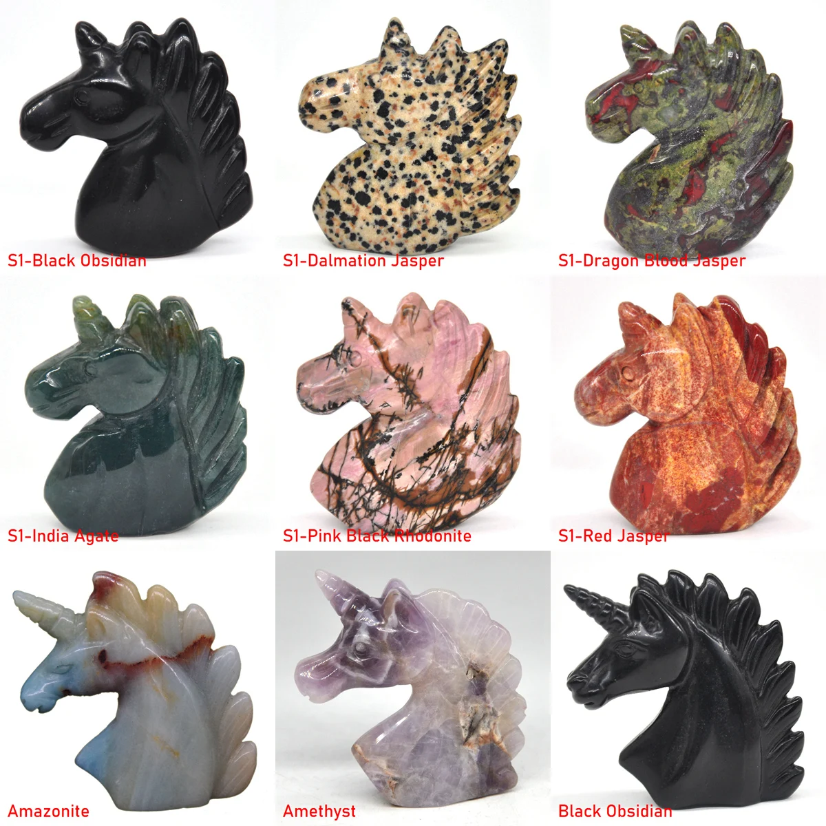 Единорог статуя натуральные камни резные украшения дома исцеления Хрустальная