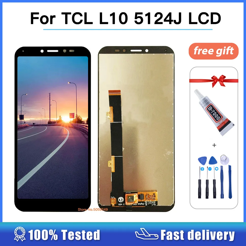 Pantalla LCD de 5,45 pulgadas de alta calidad para TCL L10 5124J Sc9863a, digitalizador con pantalla t&aacute;ctil, montaje de Panel, piezas de reparaci&oacute;n probadas-0