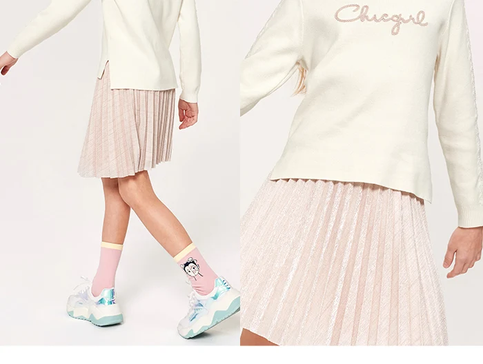 Balabala Girls sweater children's bottoming shirt new spring clothing big children's sweaters fashionable girl