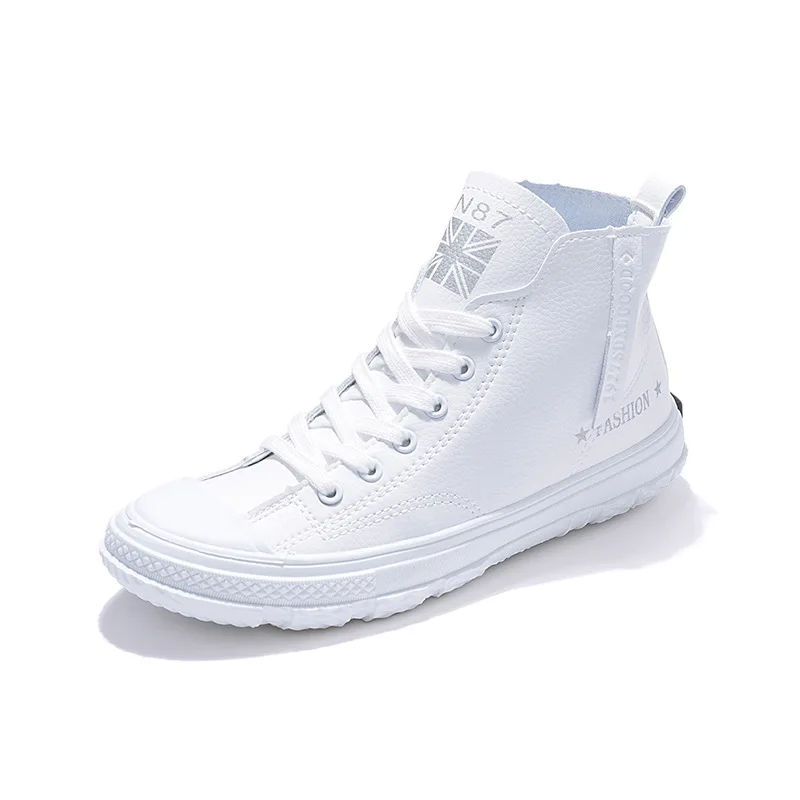 Fujin/Новинка весны 2020 года Парусиновая обувь Женская маленькая белая с круглым